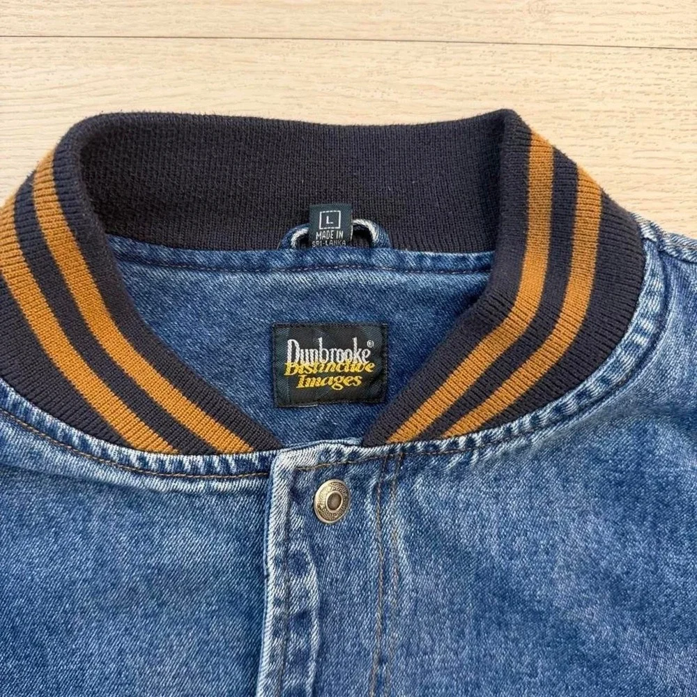 90's Dunbrooke Two Tone Regular Guy Denim Bomber Jacket Mens Size Large